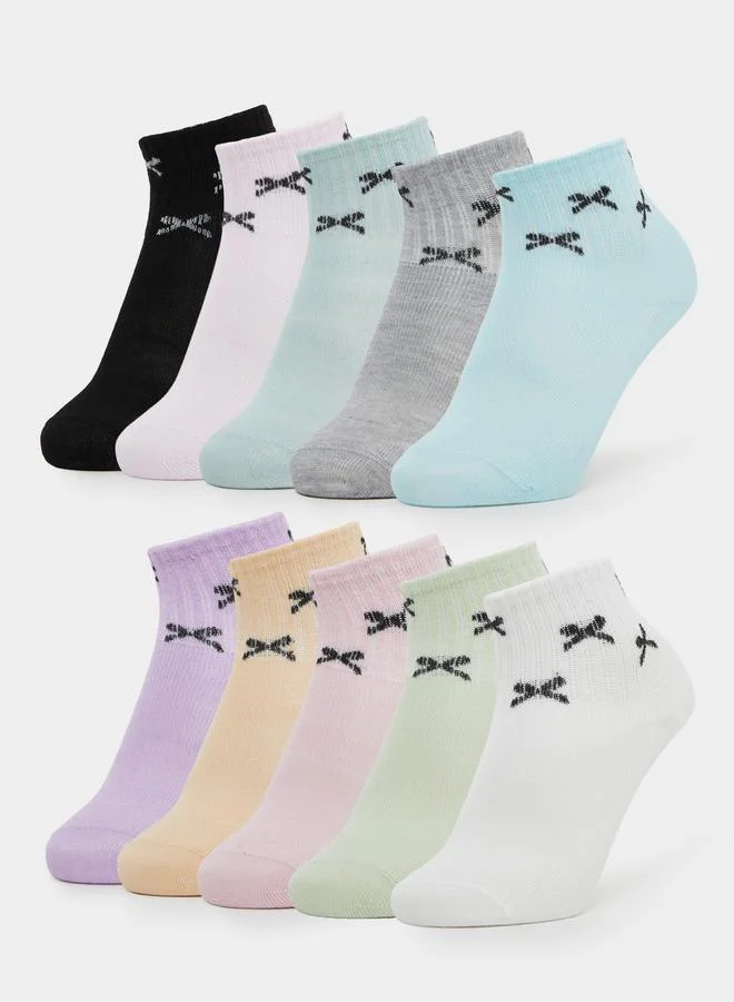 ستايلي عبوة من  جوارب كاحل للبنات بفيونكة